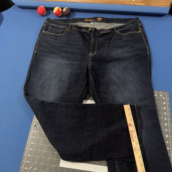 Seven 7 Melissa McCarthy Jeans Size 28 Dark Blue Cotton Stretch Denim Bootcut - Picture 8 of 10